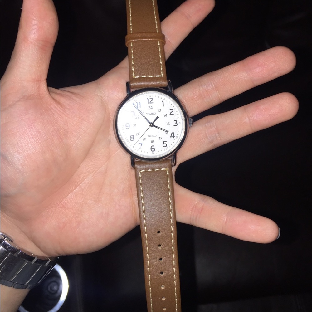 Timed Weekender Brown Leather Strap